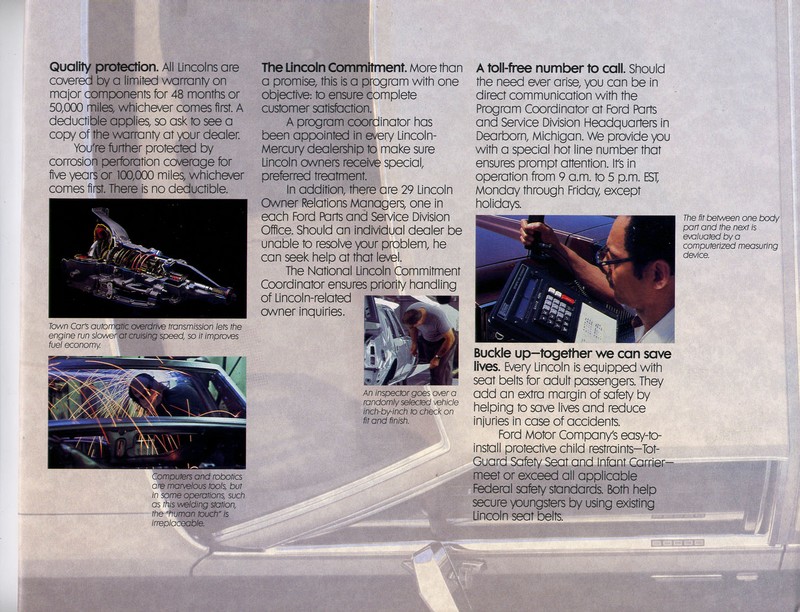 1987 Lincoln Town Car Brochure Page 3